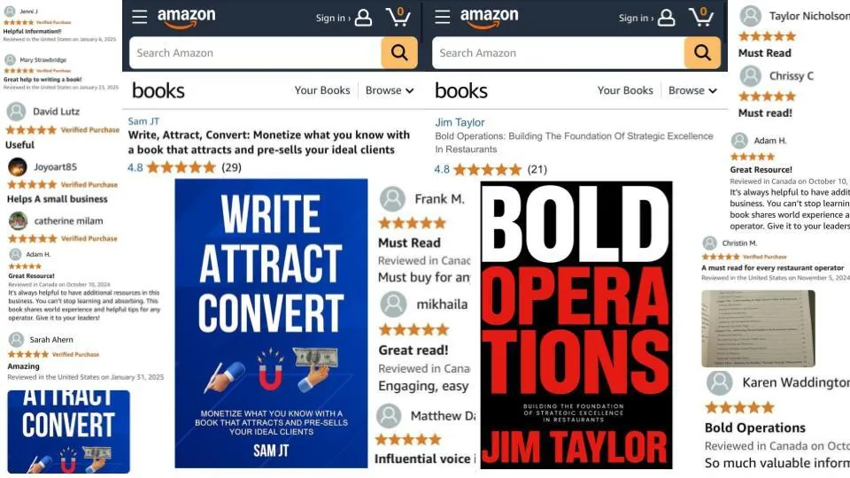 Amazon reviews of books written with Chapter